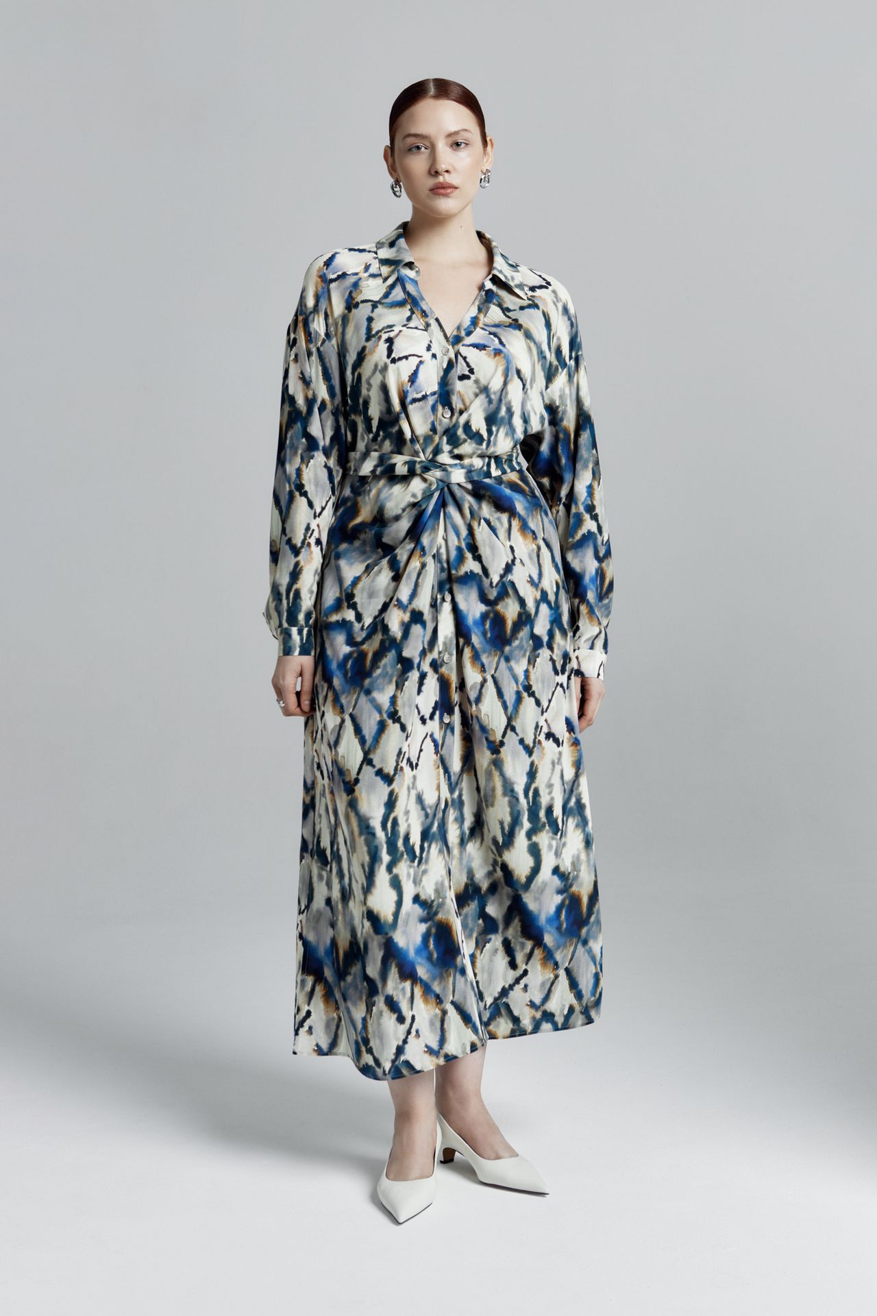 Платье-рубашка в принте