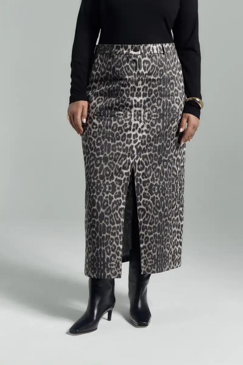 Юбка макси из твилла в принте