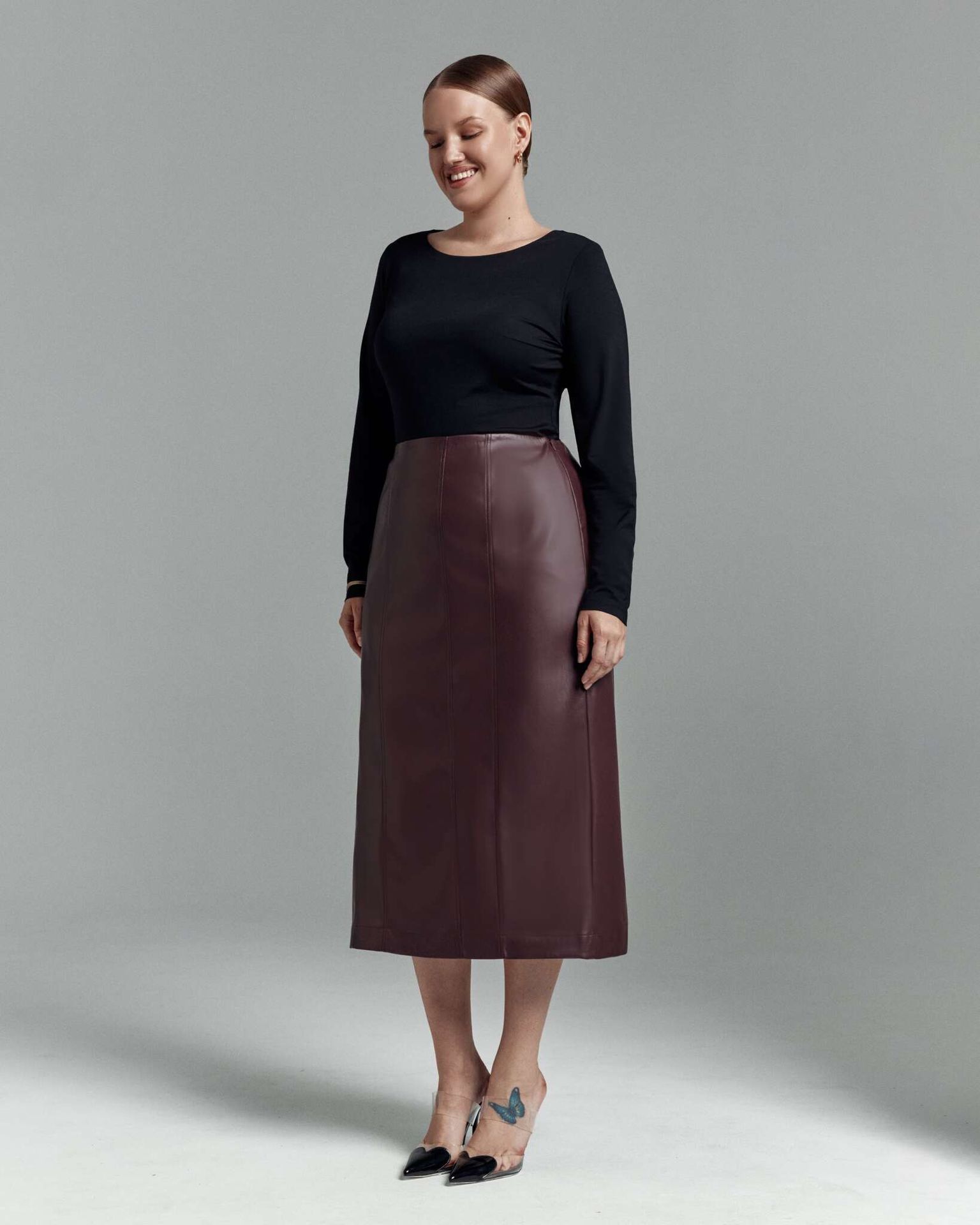 Юбка из экокожи