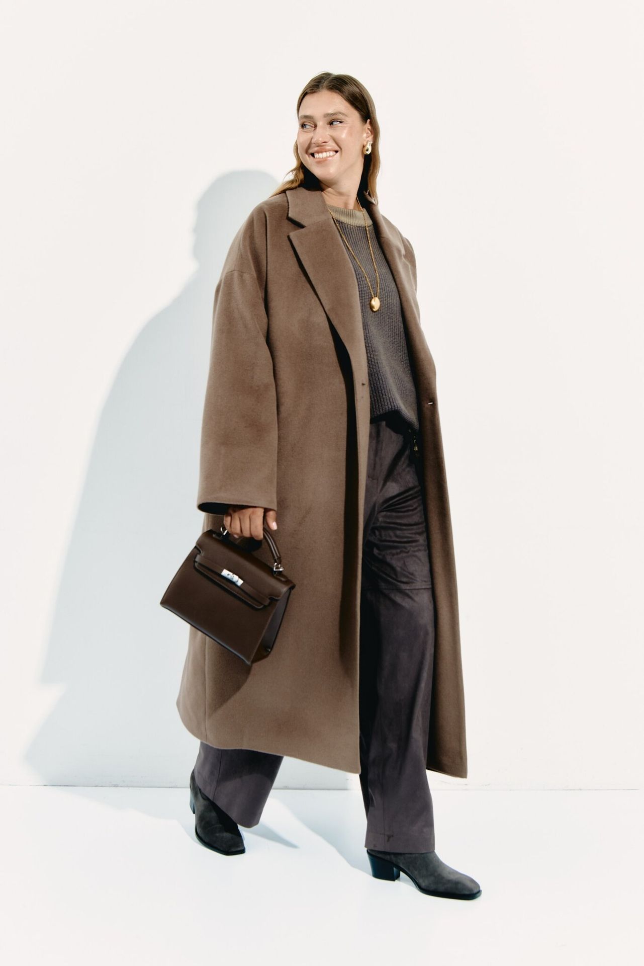 Пальто-халат из шерсти LUNAR