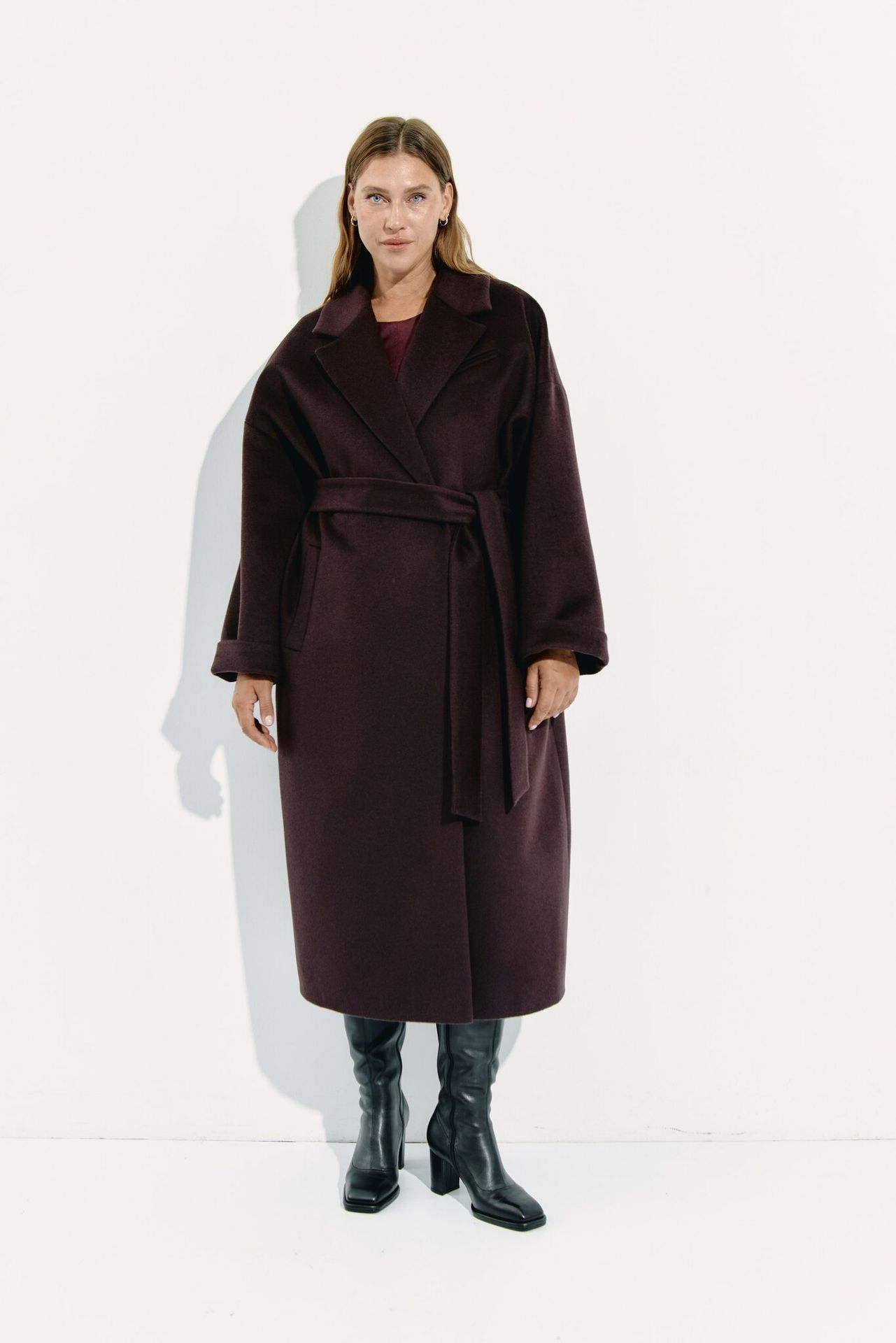 Пальто-халат из шерсти LUNAR