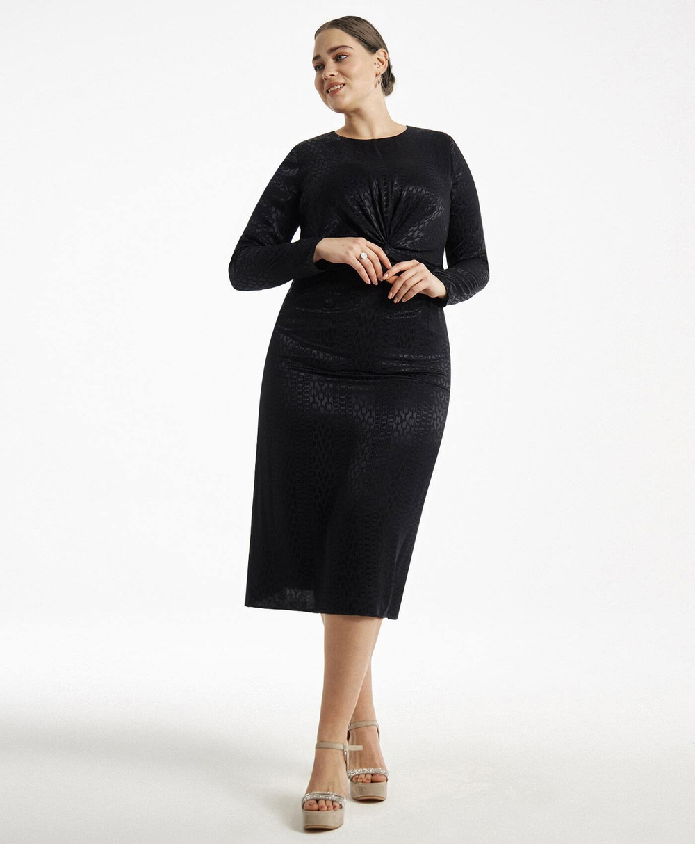 Платье-перекрут с длинным рукавом