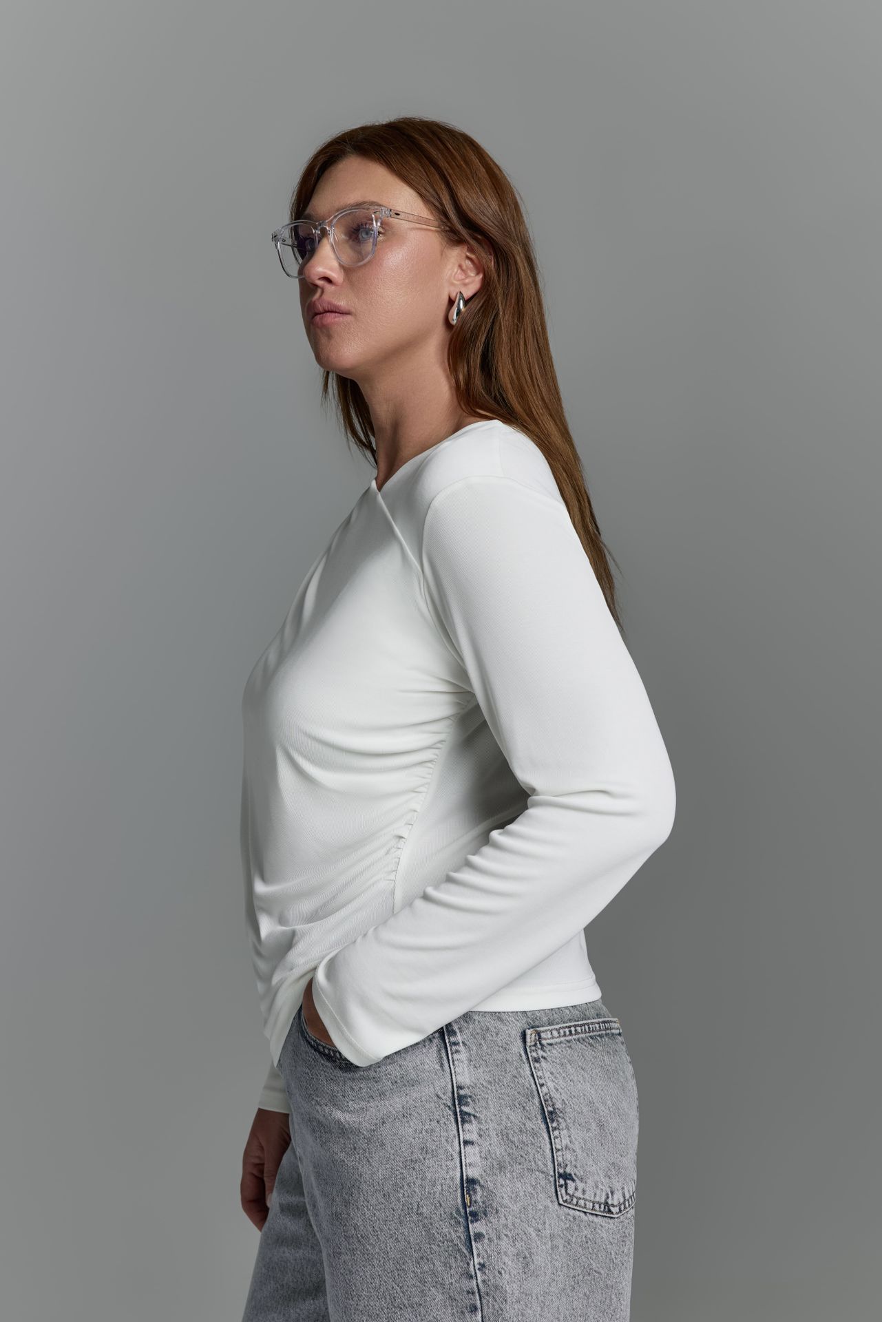 Лонгслив с драпировкой HOLO