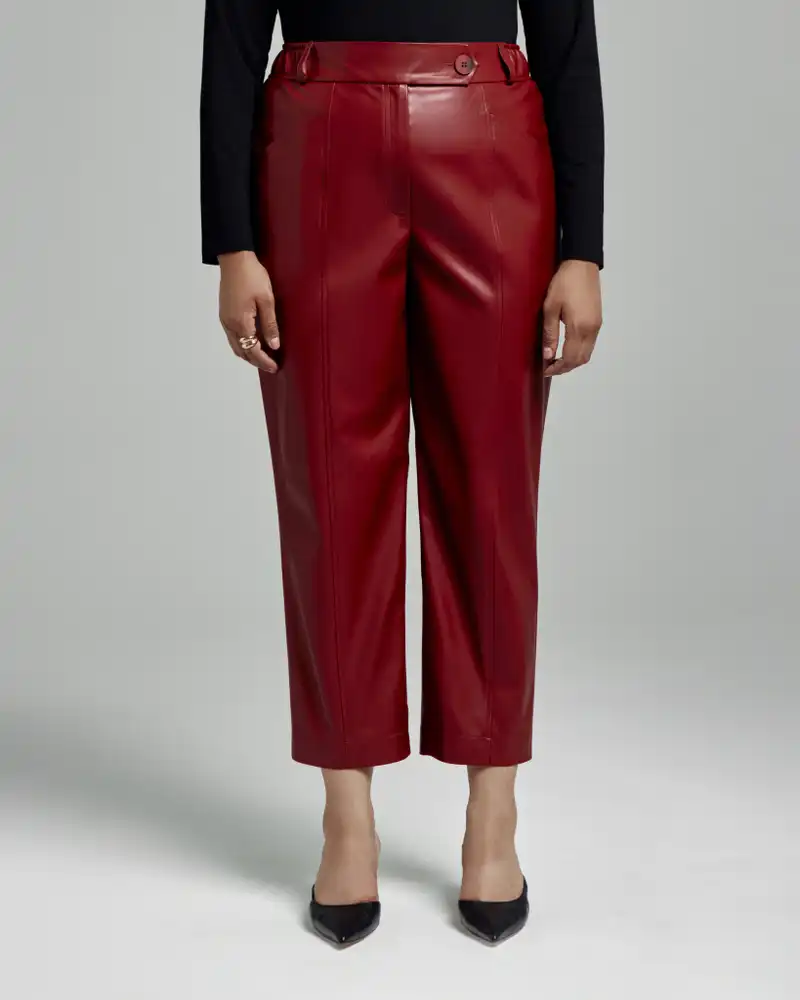 Брюки-бананы из экокожи