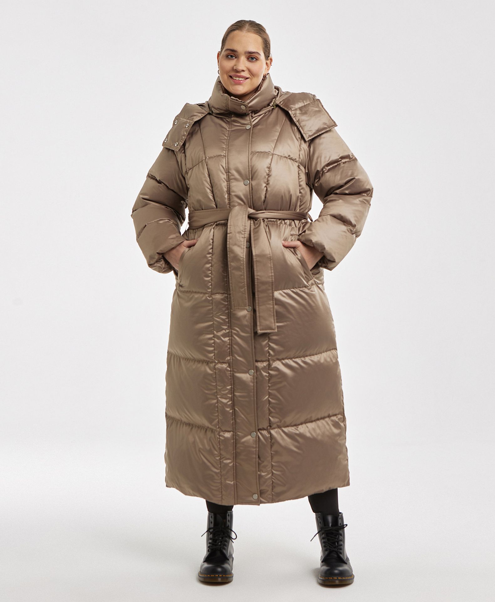 Пуховик длинный