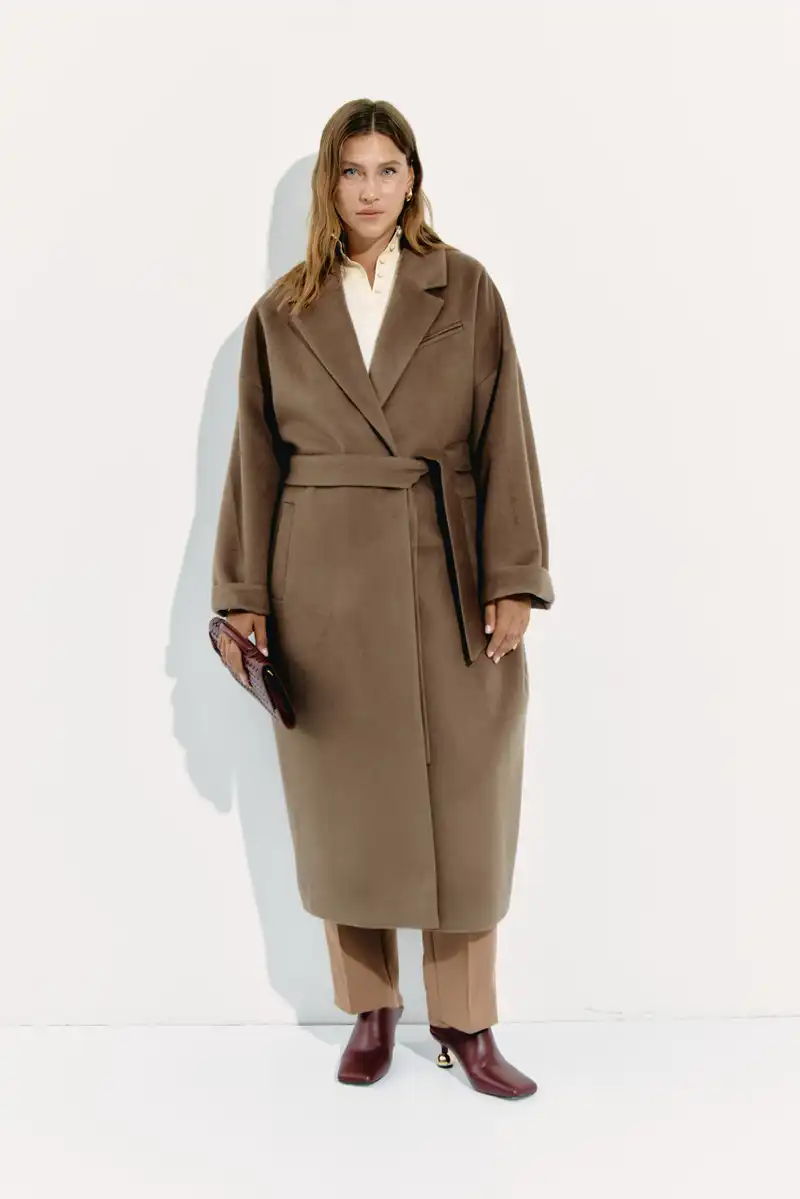 Пальто-халат из шерсти LUNAR