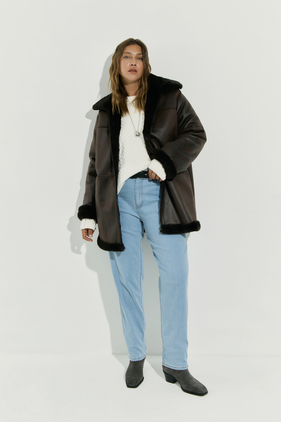 Дубленка на молнии короткая CAMERON