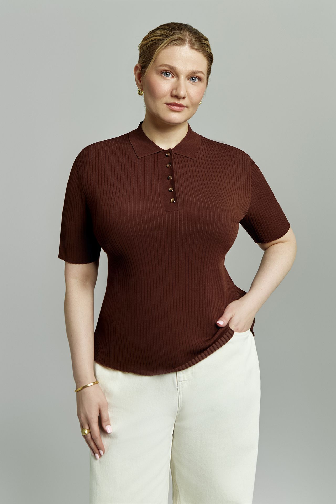 Джемпер-поло с коротким рукавом