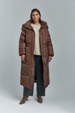 Пуховик длинный с премиальным наполнителем RENE