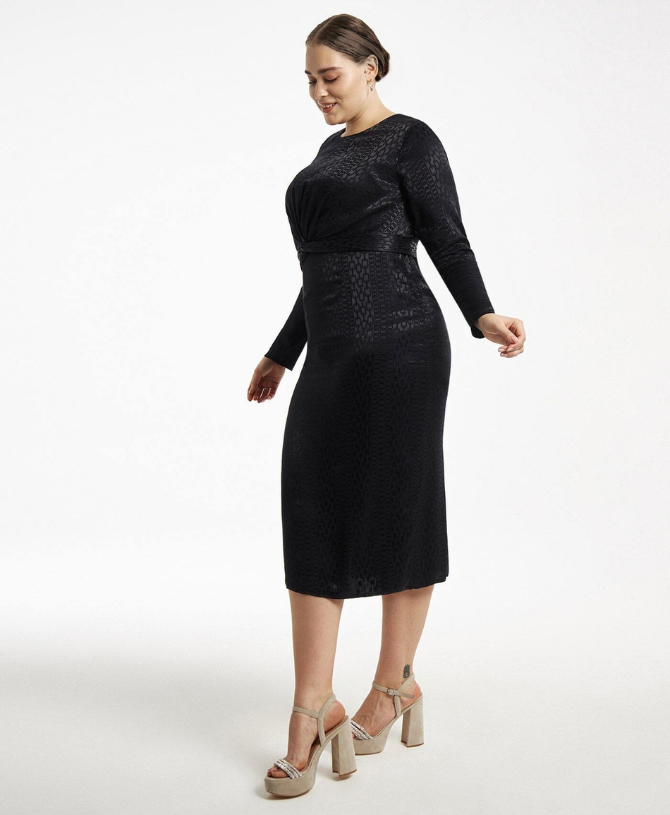 Платье-перекрут с длинным рукавом