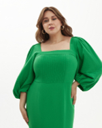 Платье миди с вырезом каре