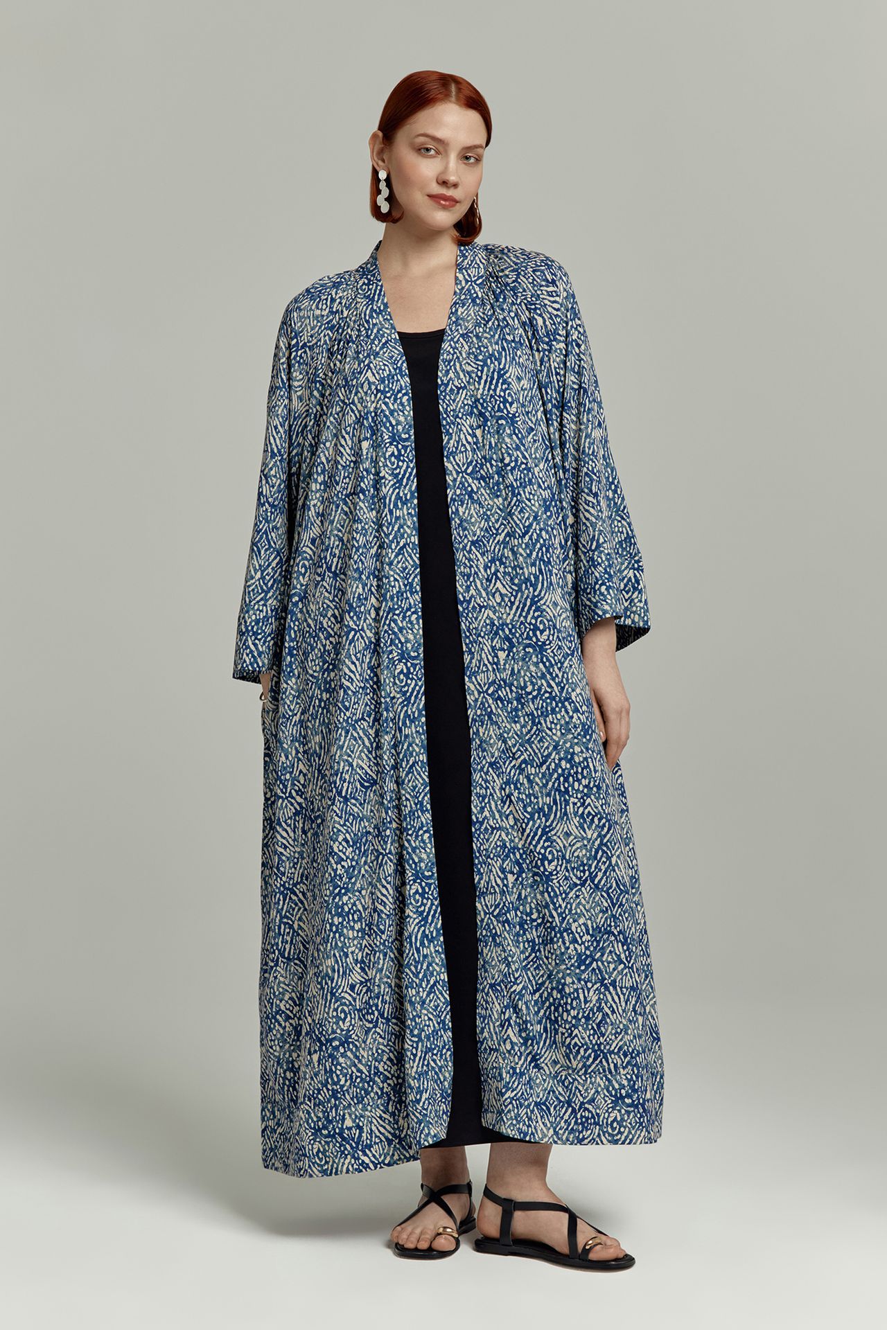 Платье-кимоно в принте