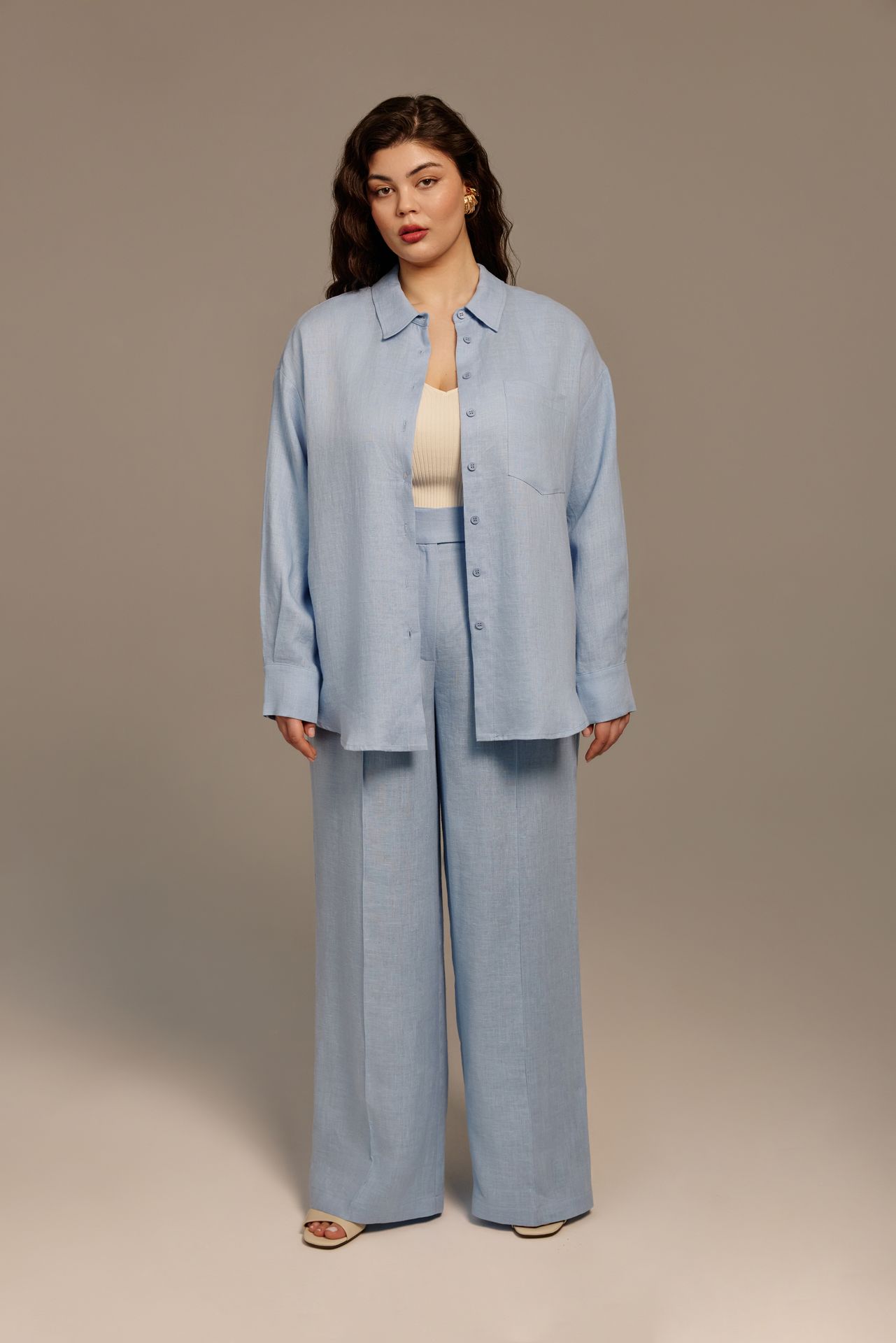 Брюки-палаццо изо льна АРРИБА