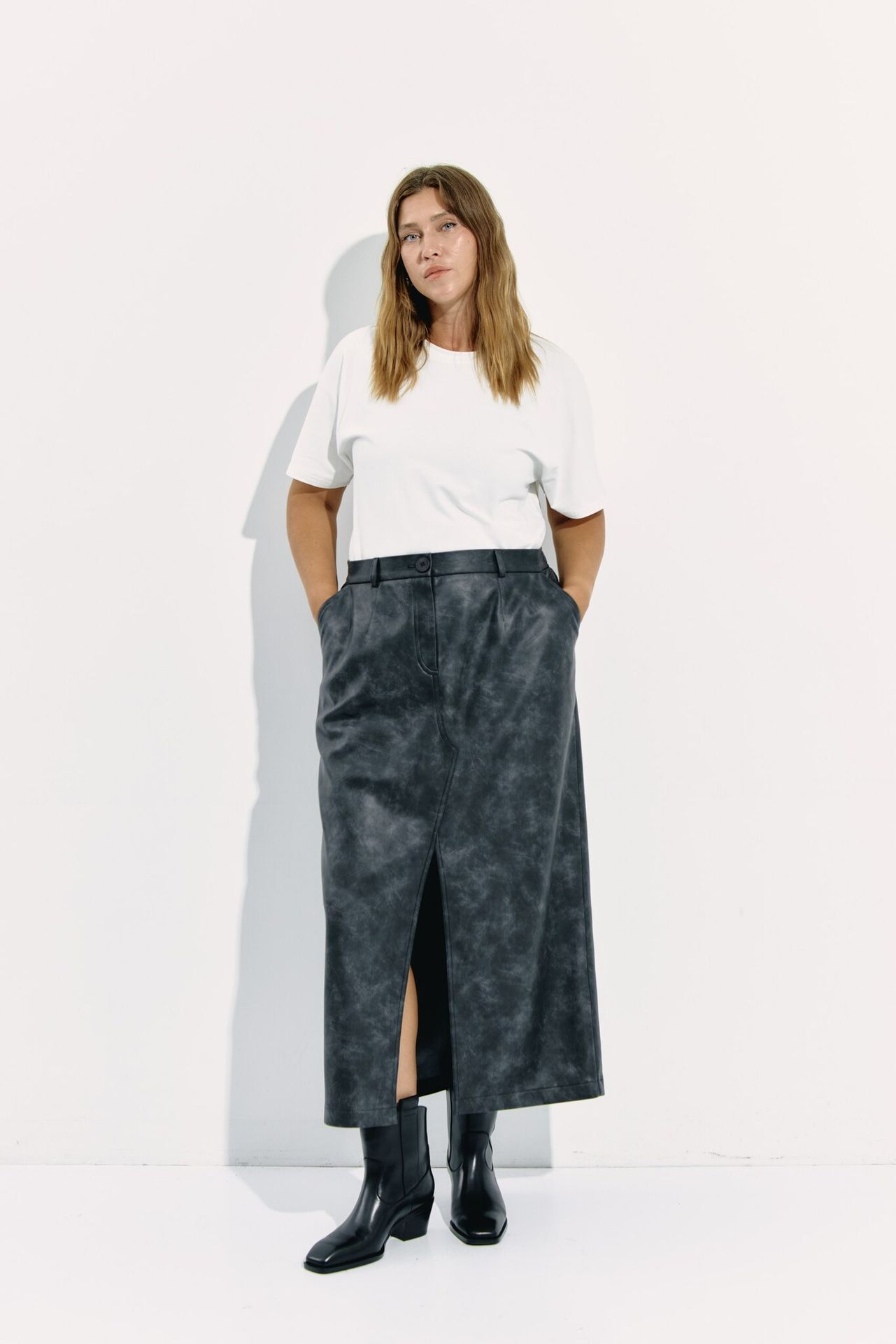 Юбка-миди из экокожи BEY