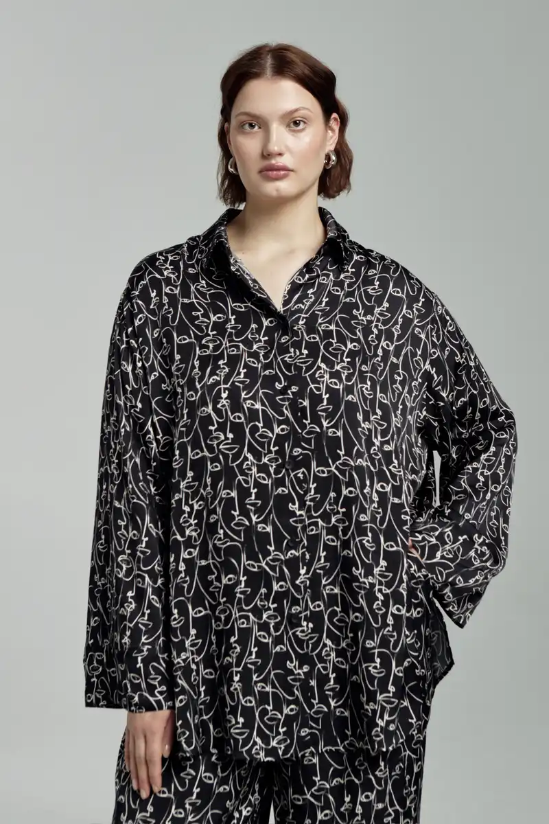 Рубашка струящаяся в принте