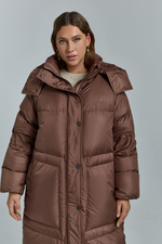 Пуховик длинный с премиальным наполнителем RENE