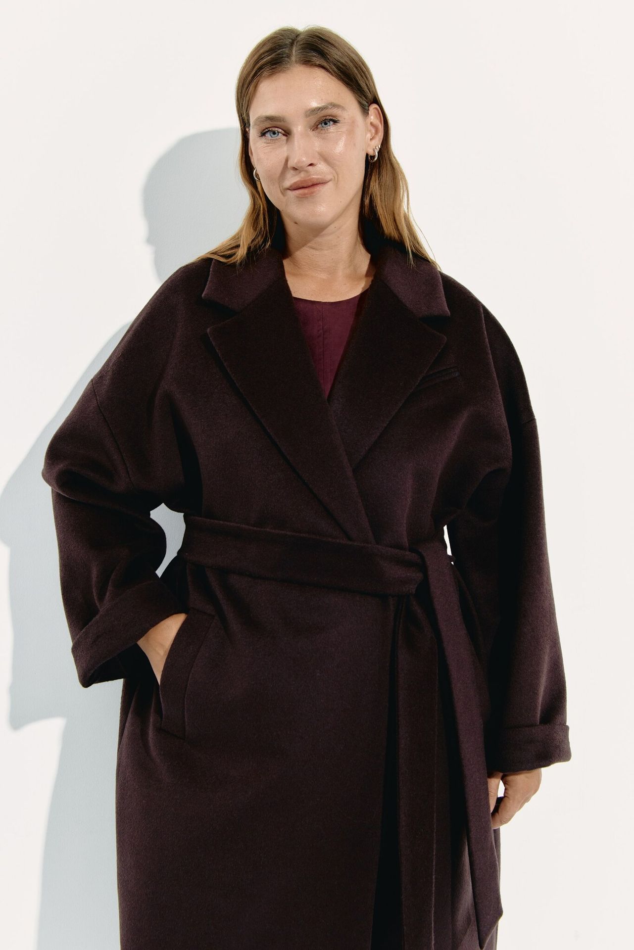 Пальто-халат из шерсти LUNAR