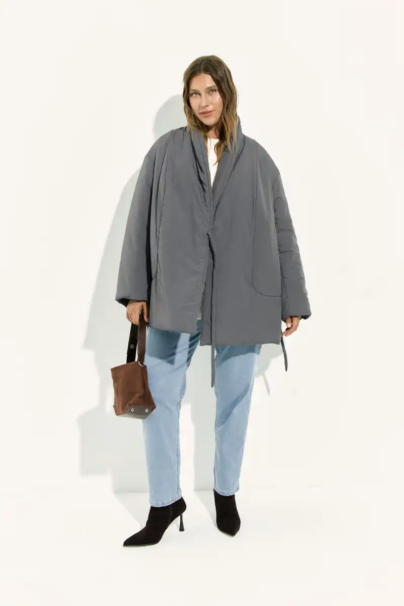 Куртка утепленная в стиле кимоно