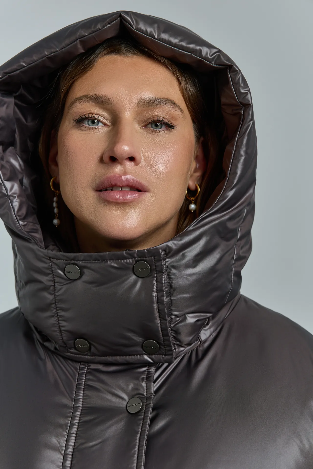 Пуховик длинный с премиальным наполнителем RENE