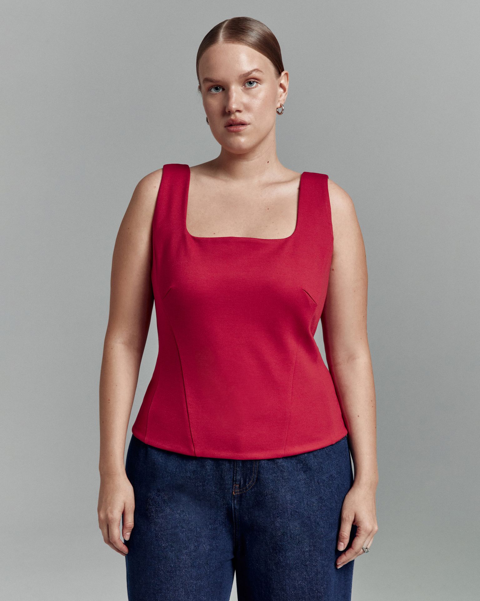 Топ трикотажный в корсетном стиле