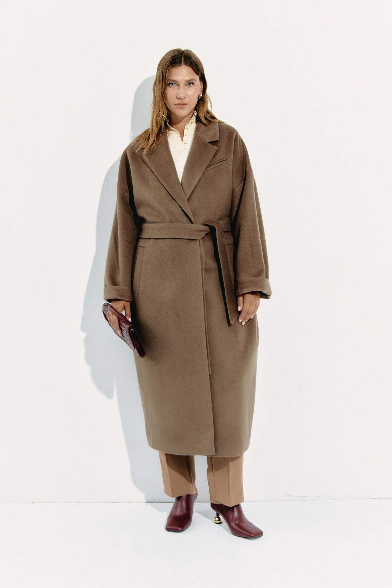 Пальто-халат из шерсти LUNAR