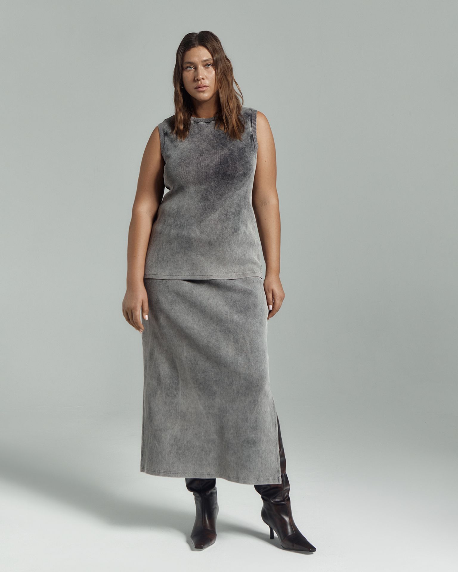 Топ в рубчик с эффектом варки