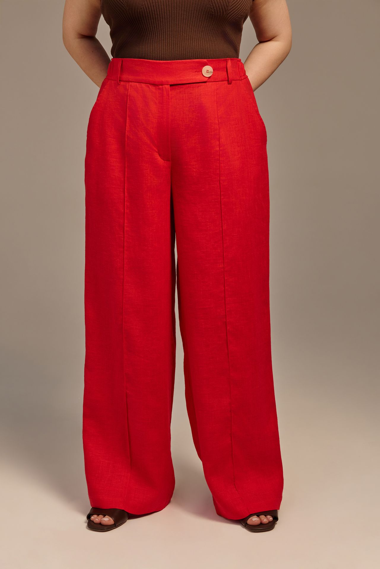 Брюки палаццо изо льна АРРИБА