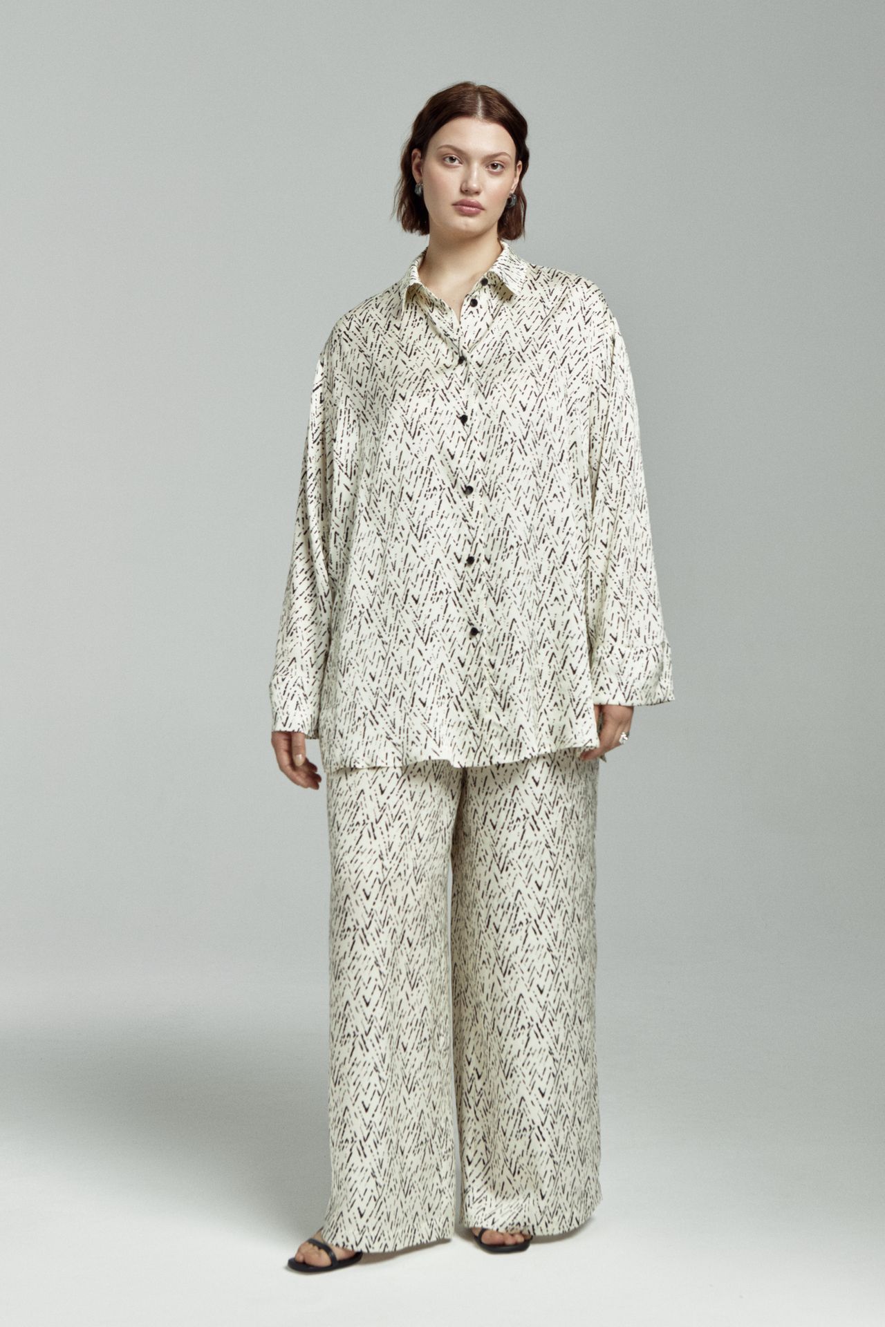 Брюки струящиеся в принте