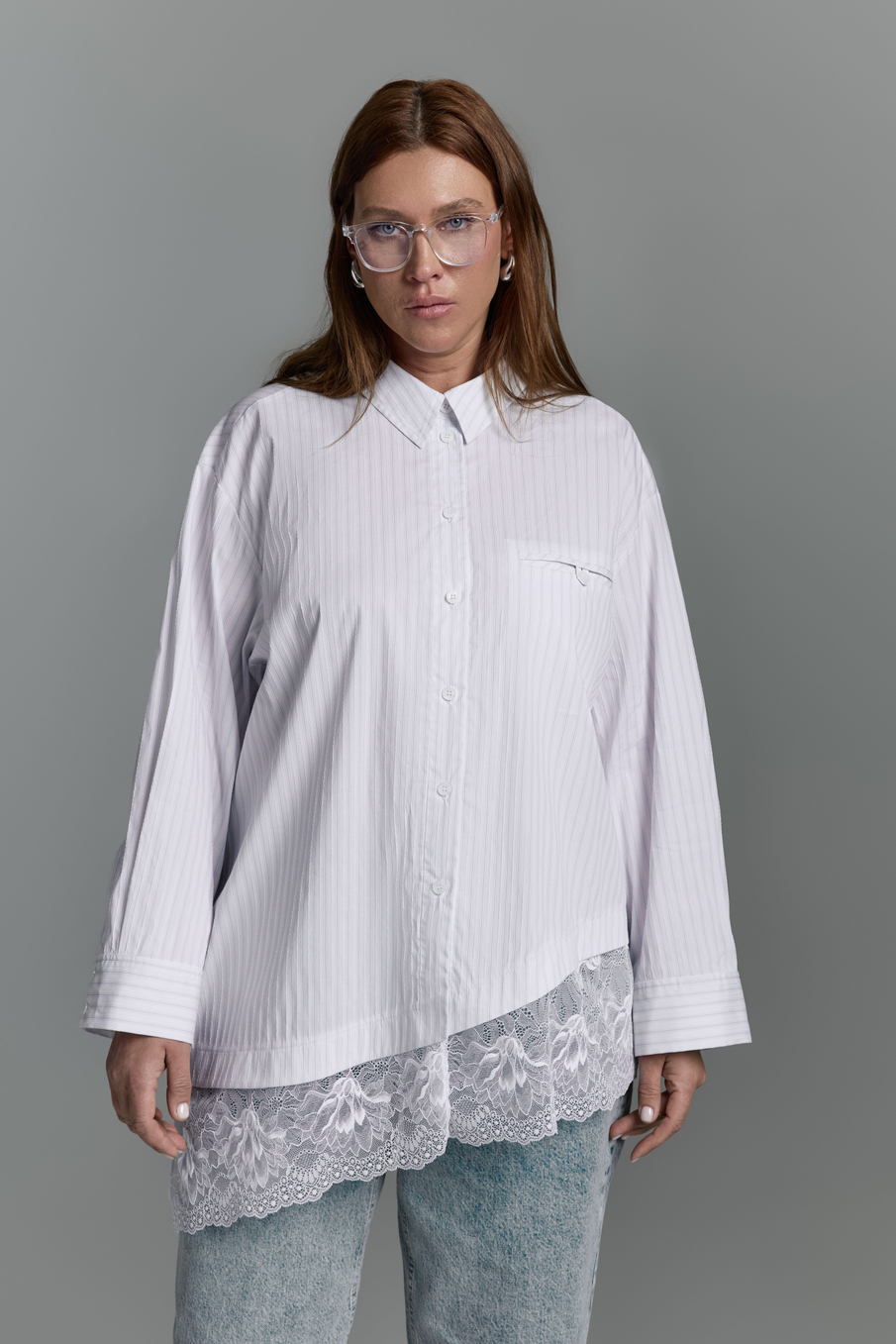 Рубашка с кружевом CHIC