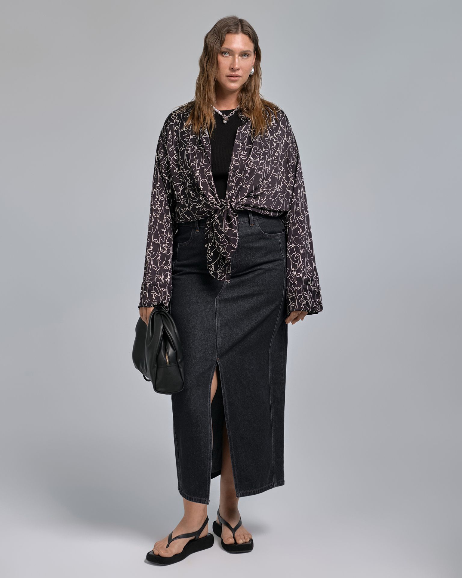 Рубашка струящаяся в принте