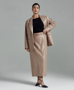 Юбка макси из экокожи