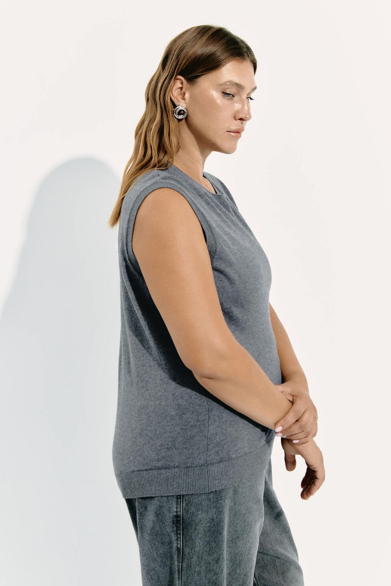 Топ вязаный с кашемиром