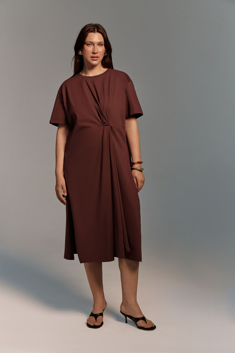 Платье с драпировкой ВЕТРЫ