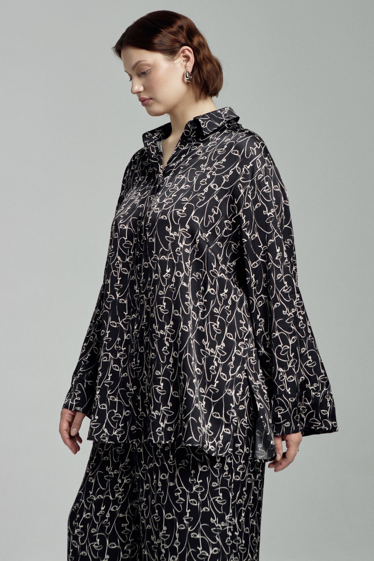 Рубашка струящаяся в принте