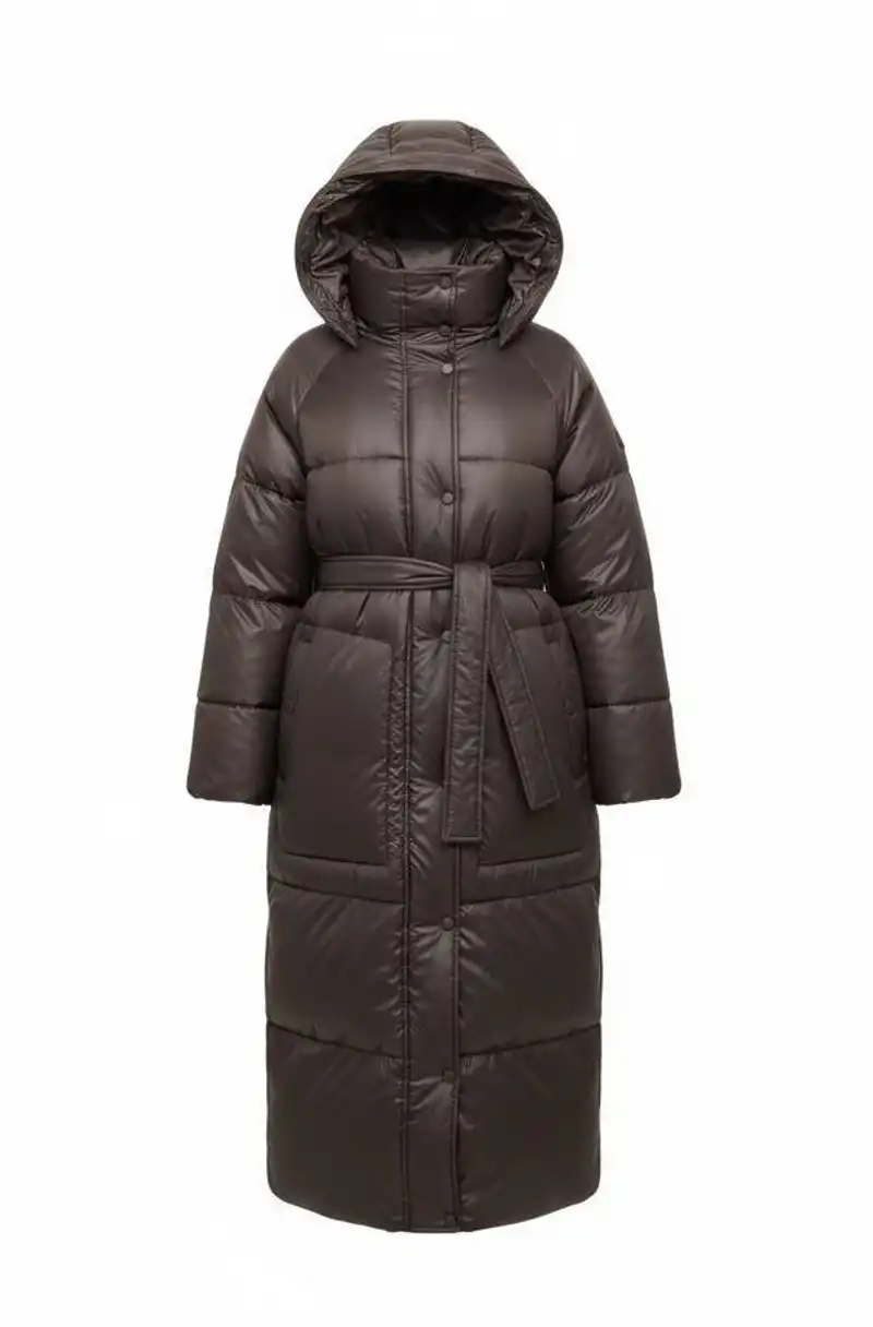 Пуховик длинный с премиальным наполнителем RENE