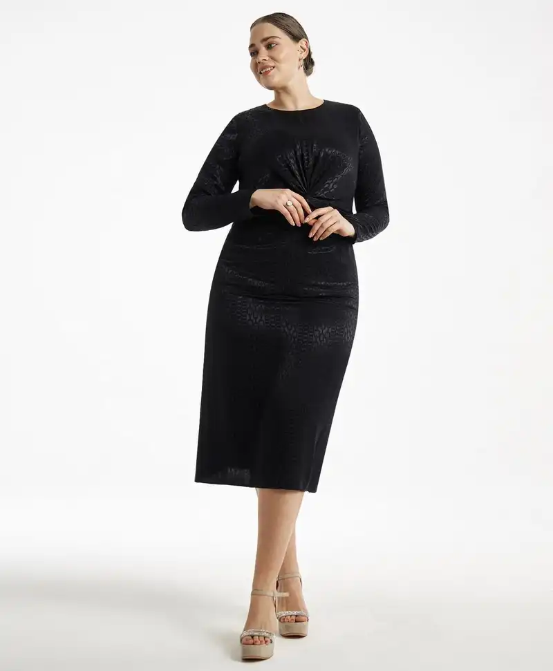 Платье-перекрут с длинным рукавом