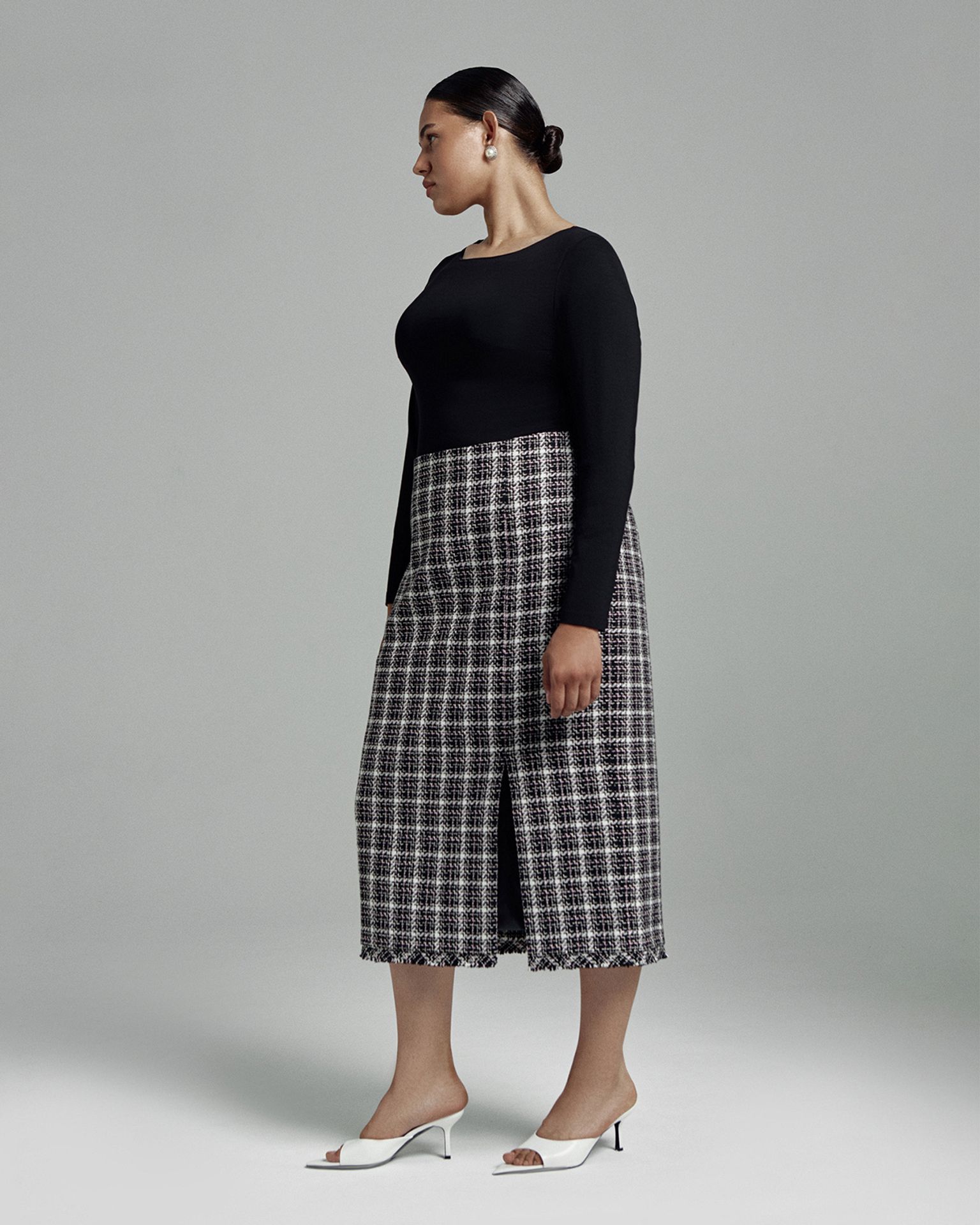 Юбка миди твидовая