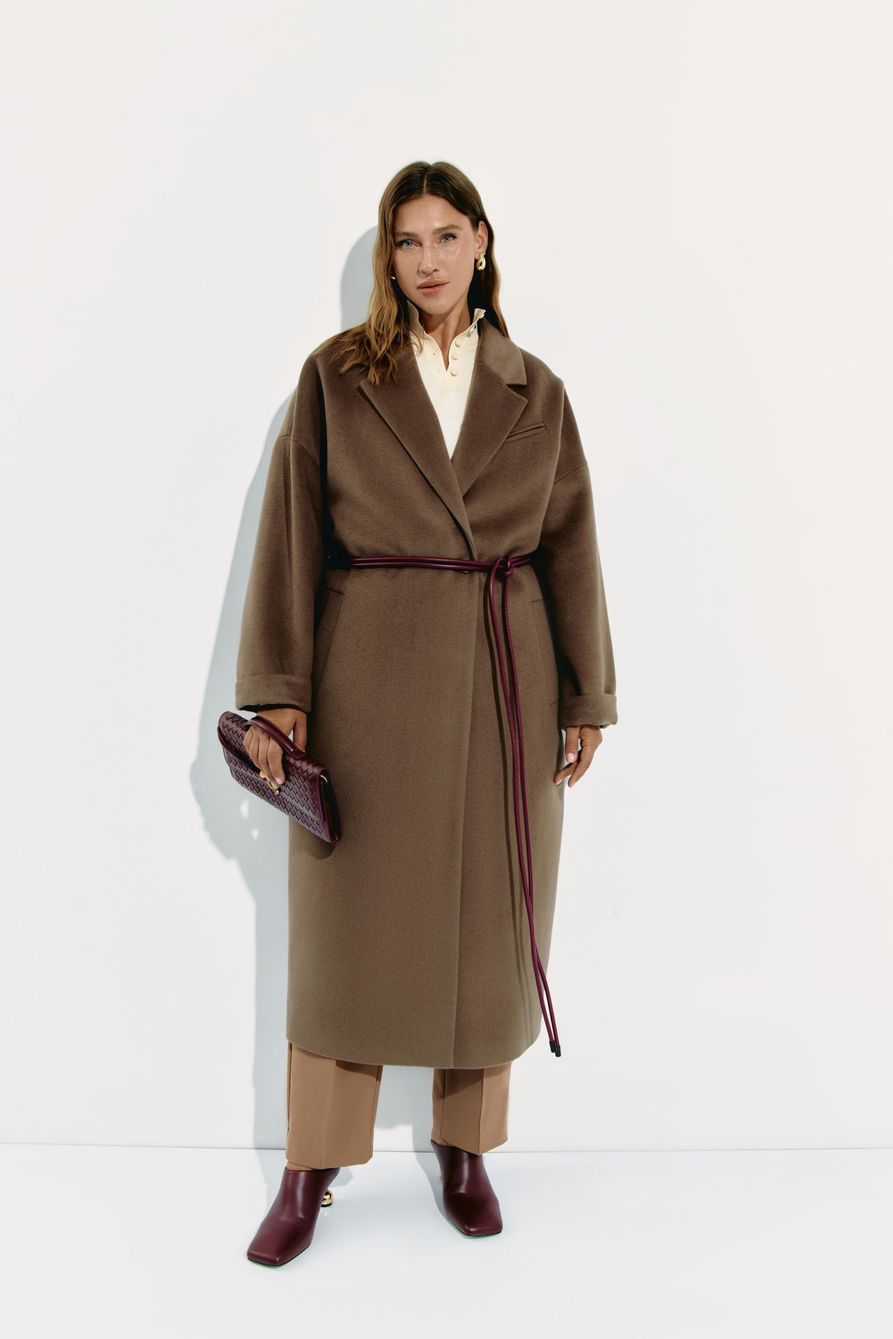 Пальто-халат из шерсти LUNAR