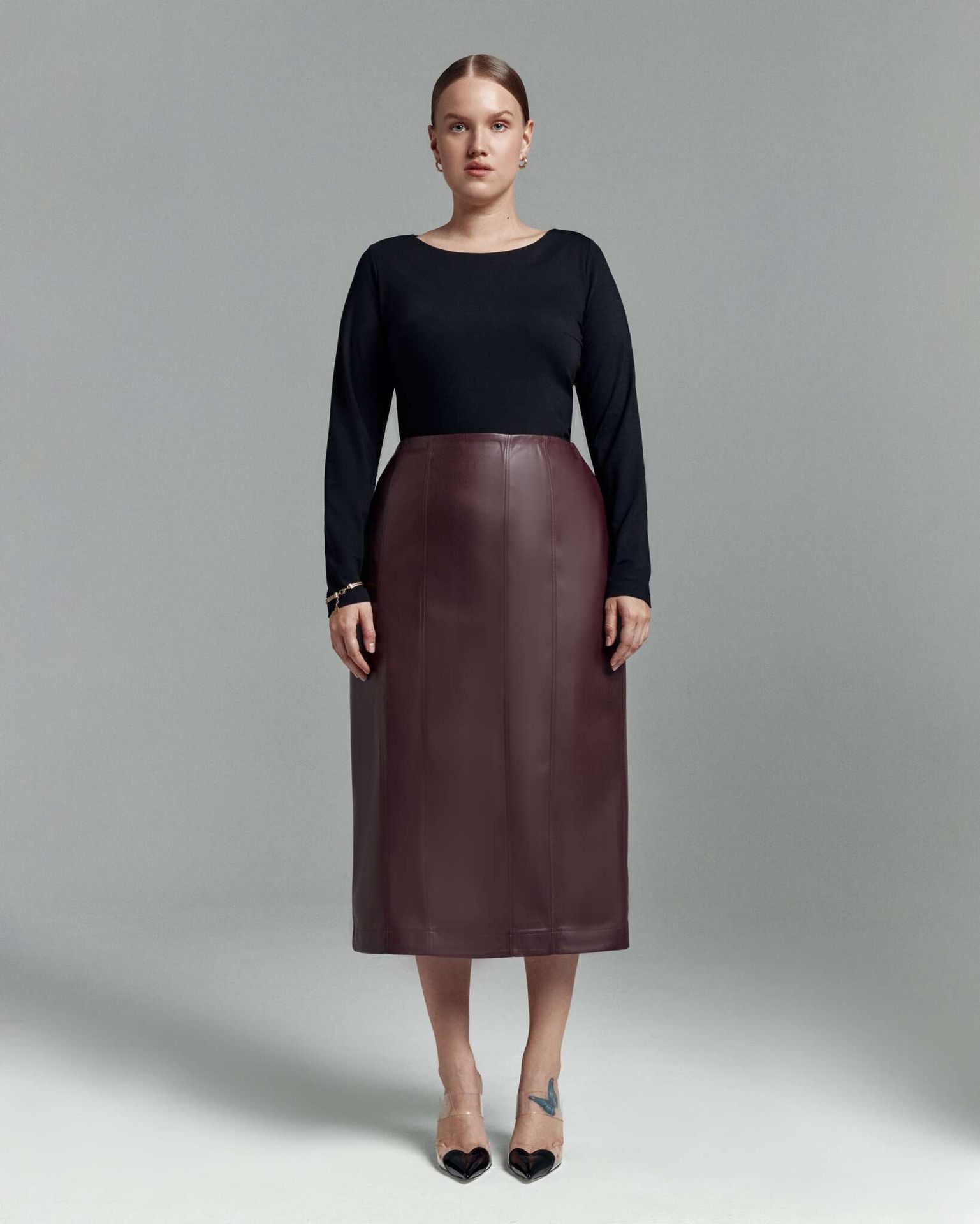 Юбка из экокожи