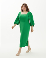 Платье миди с вырезом каре