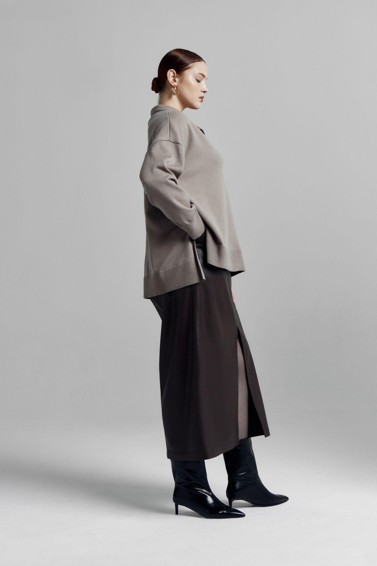 Юбка макси из экокожи