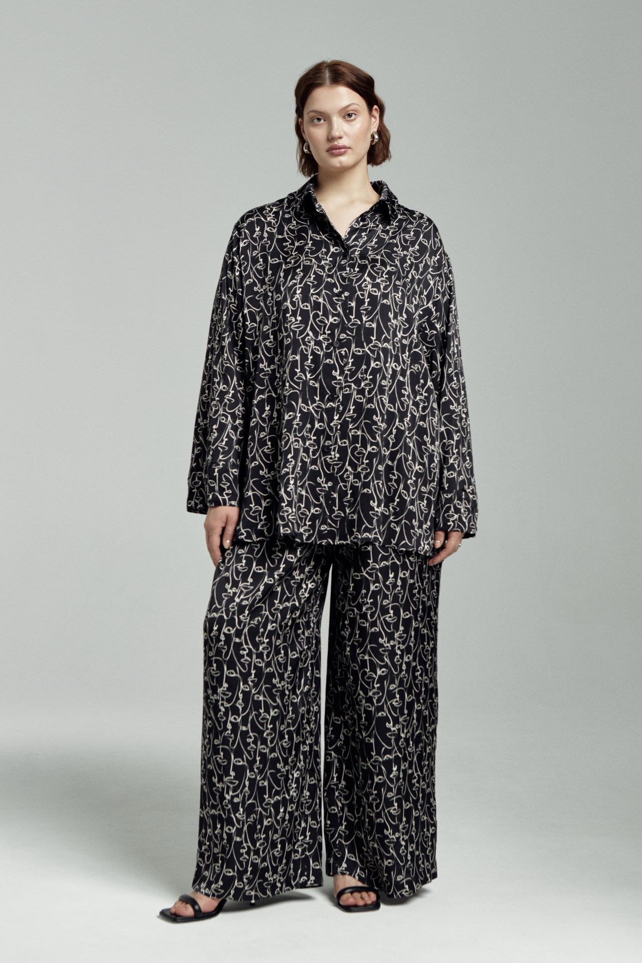 Брюки струящиеся в принте