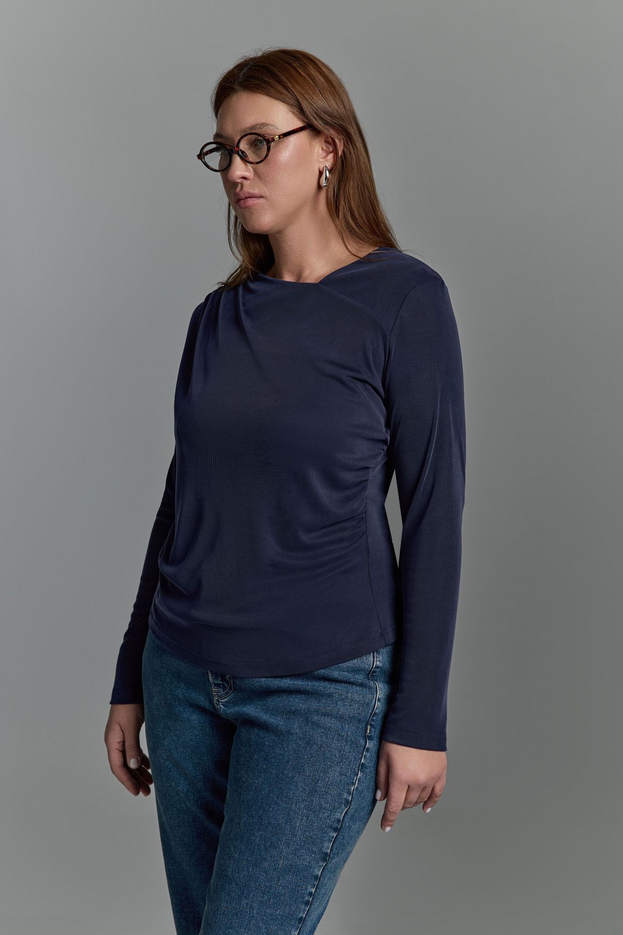 Лонгслив с драпировкой HOLO