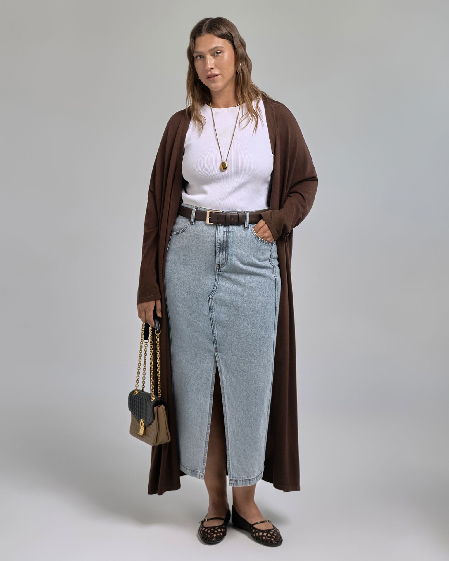 Кардиган тонкий в пол