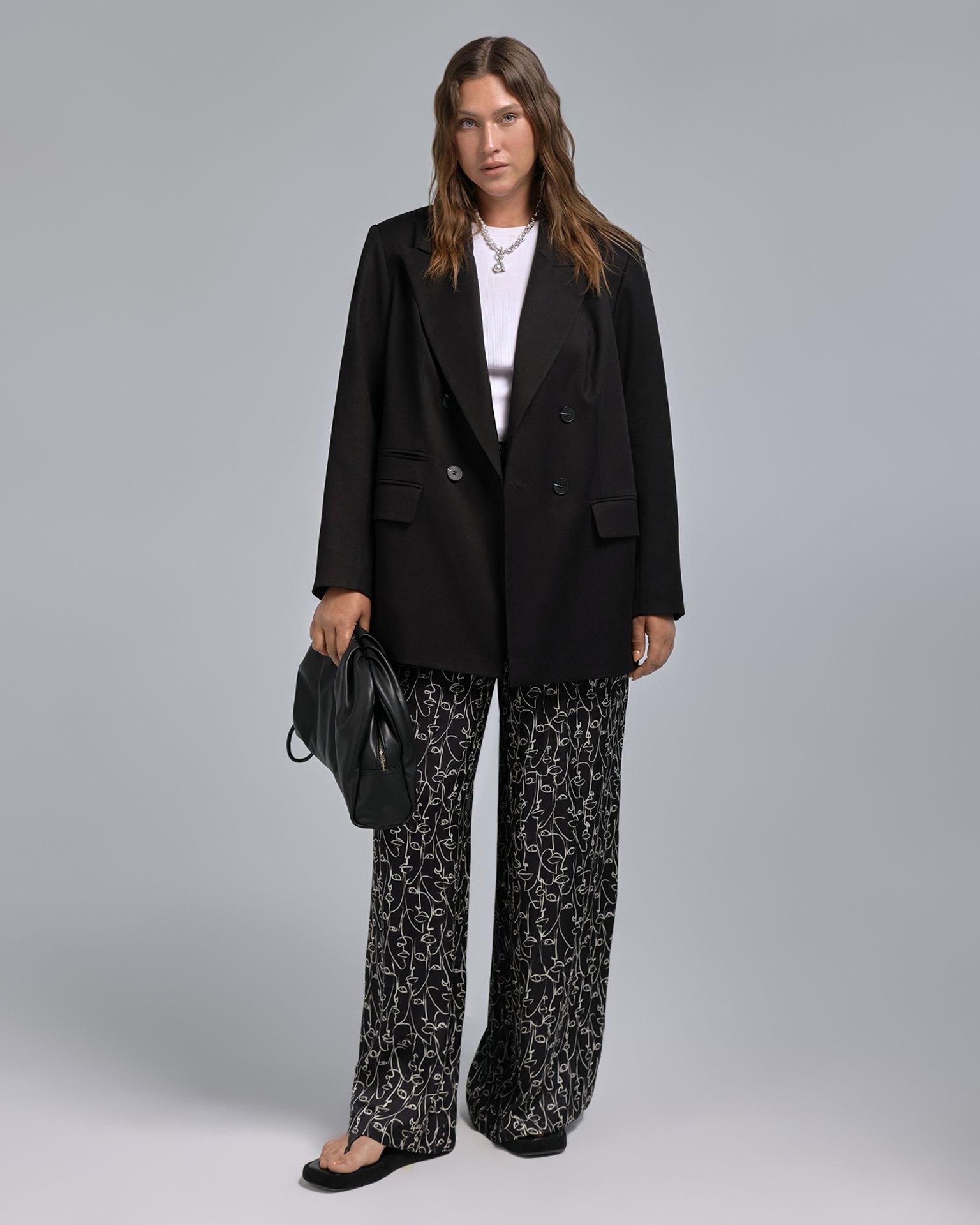 Брюки струящиеся в принте