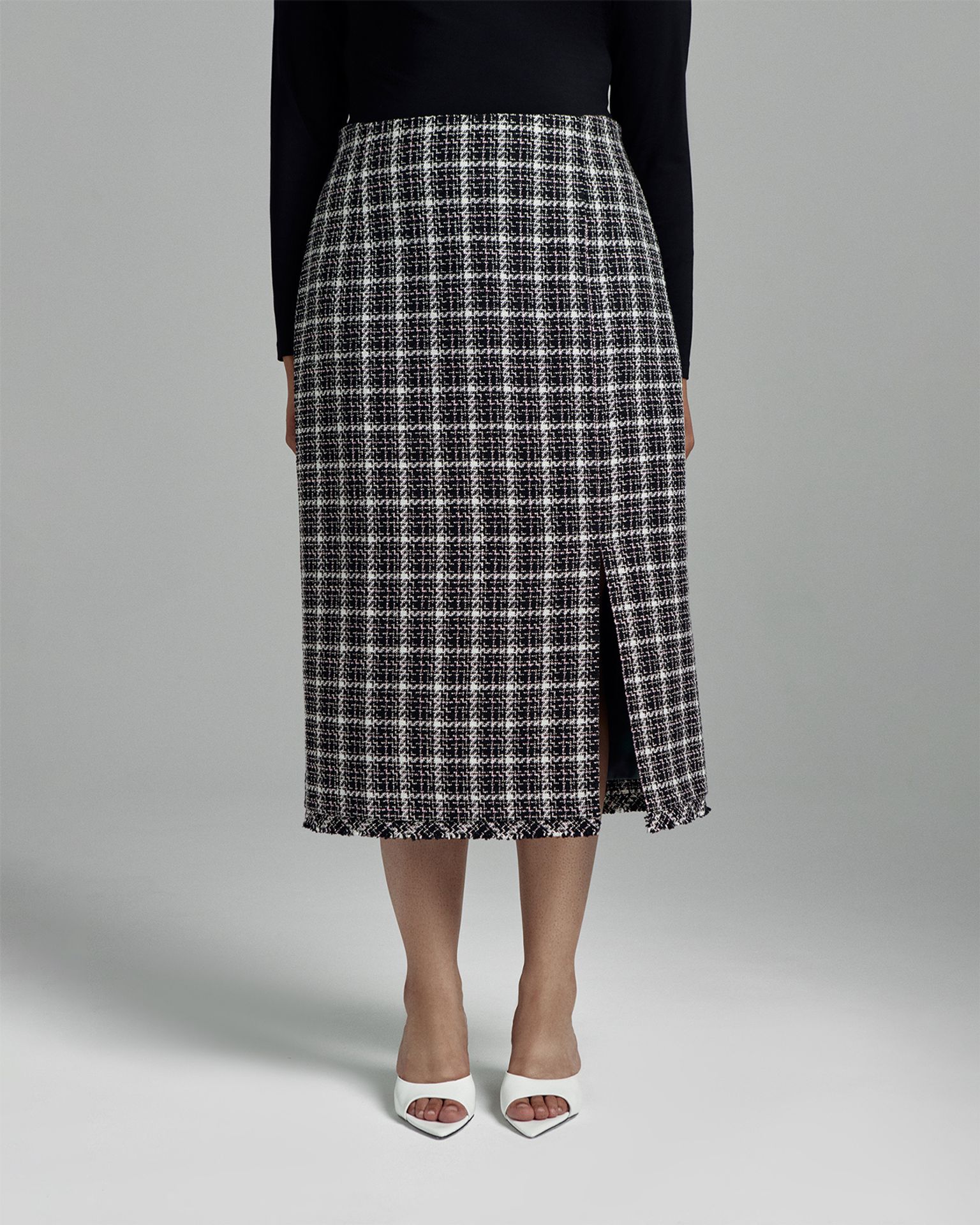 Юбка миди твидовая