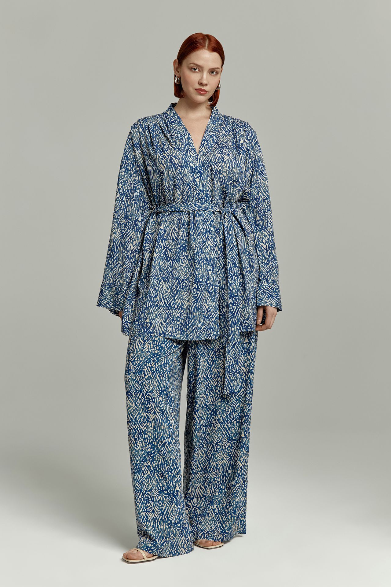 Брюки струящиеся в принте