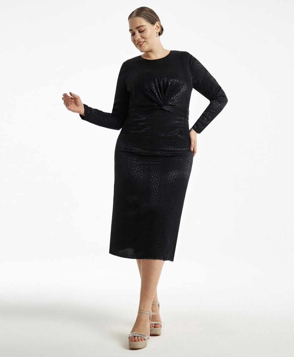 Платье-перекрут с длинным рукавом