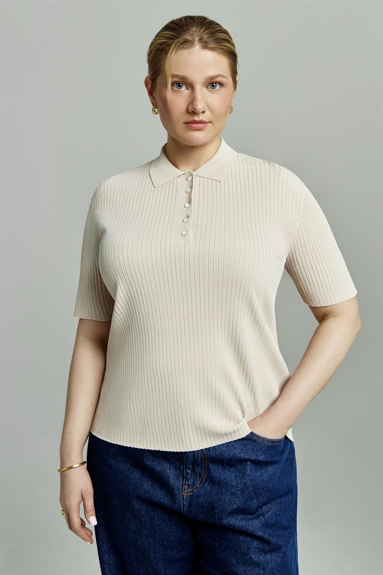 Джемпер-поло с коротким рукавом