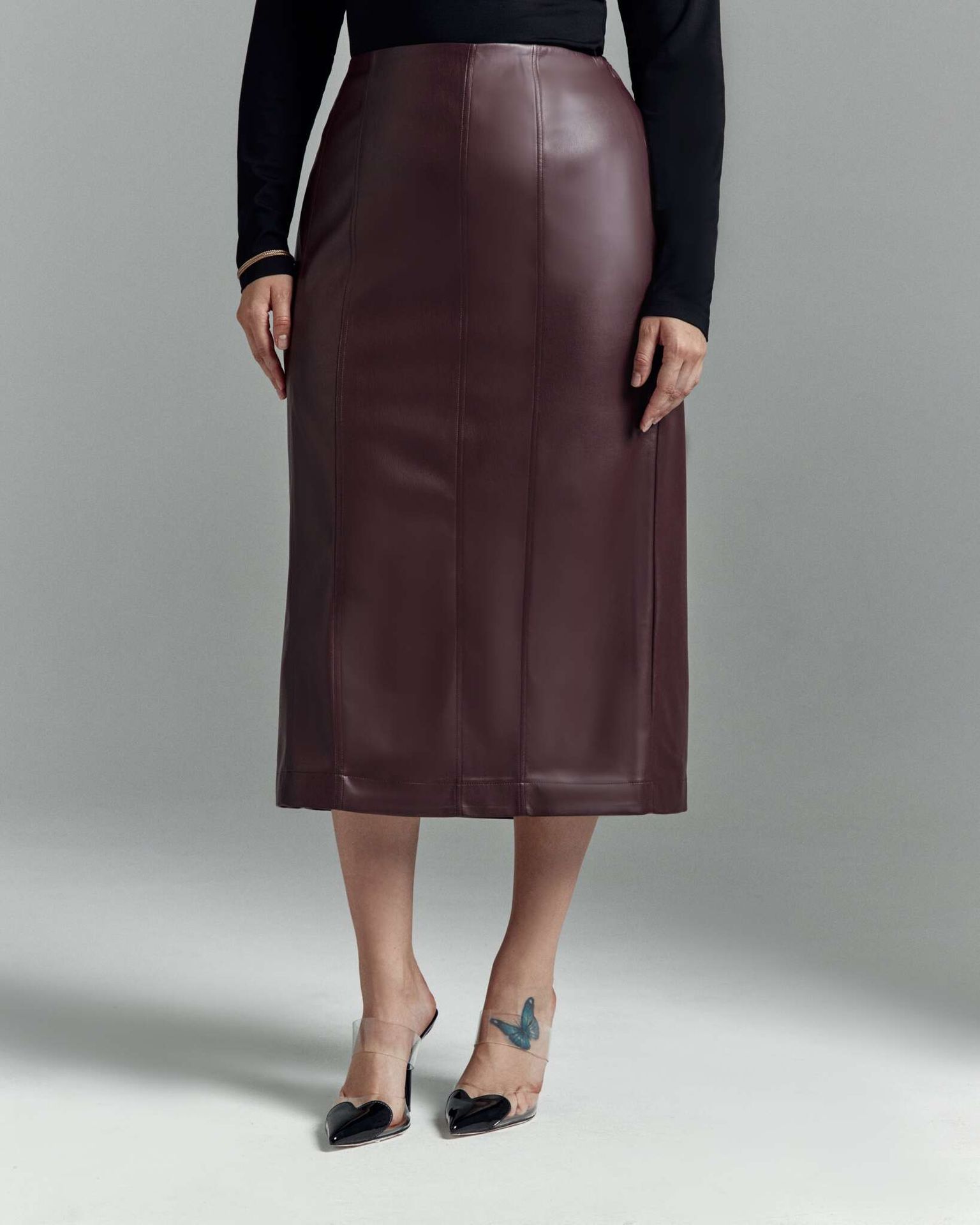 Юбка из экокожи